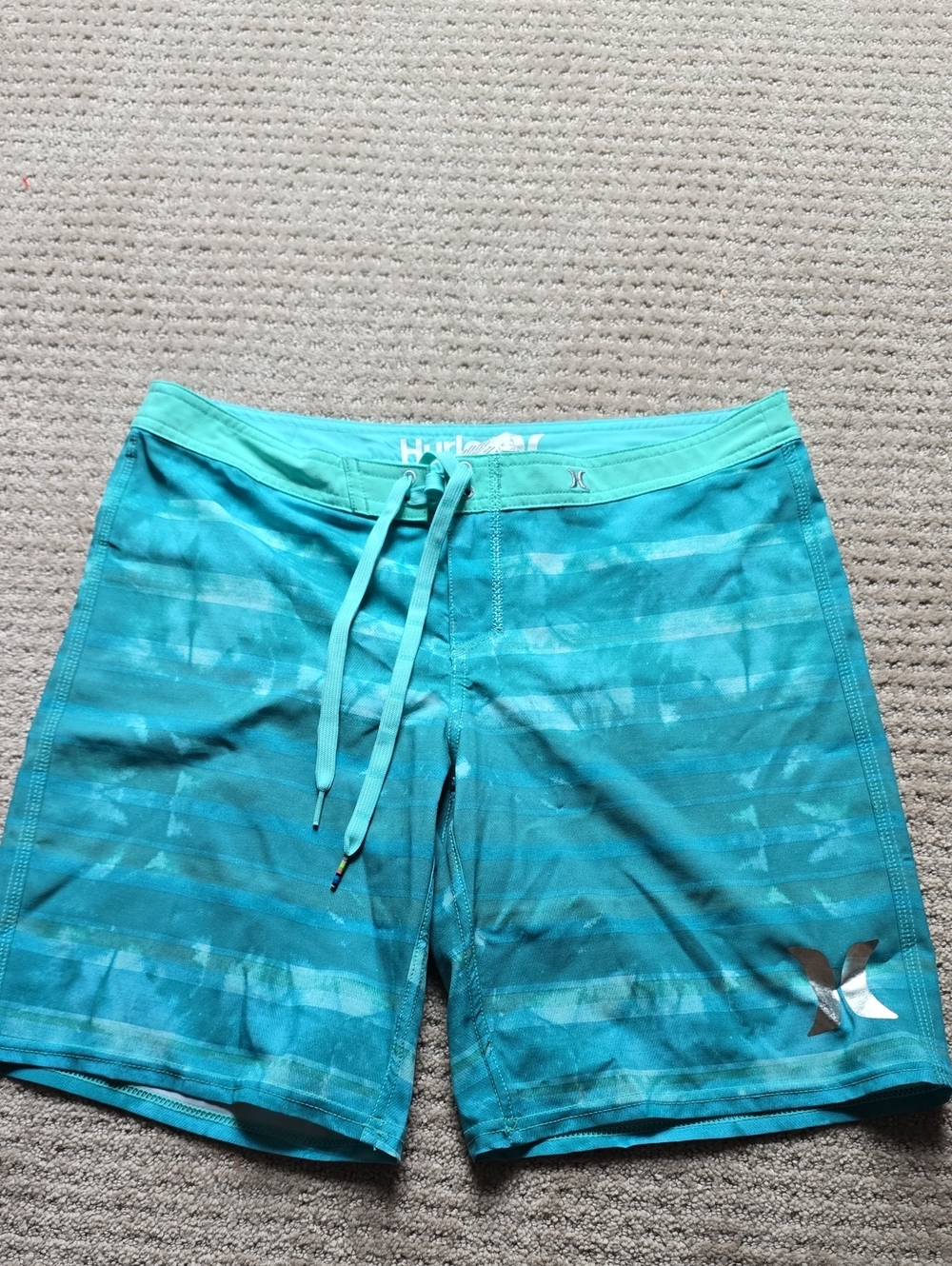 Hurley Junior's/Women's 5 Teal Swim Board Shorts